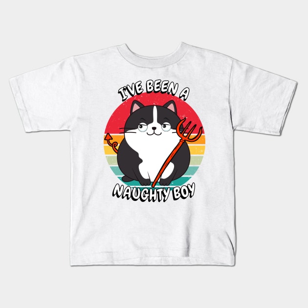 Cute fat Cat is a naughty boy Kids T-Shirt by Pet Station